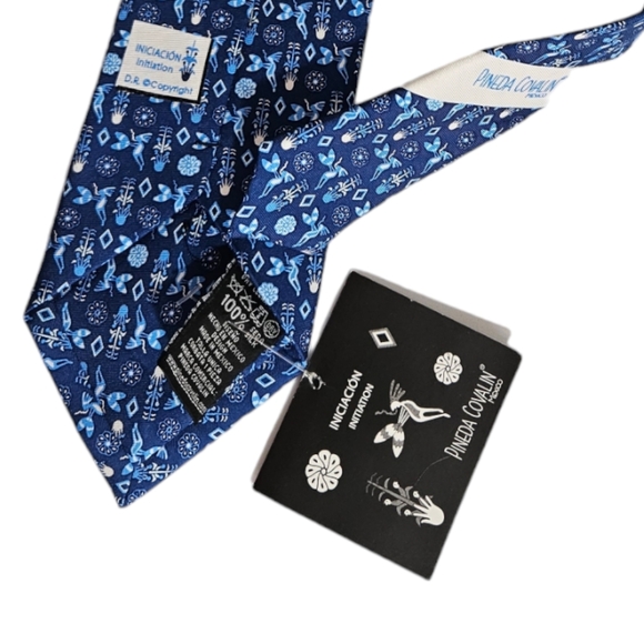 🆕PINEDA COVALIN Blue Initiation Silk LUXURY Tie MEXICO - Picture 5 of 5